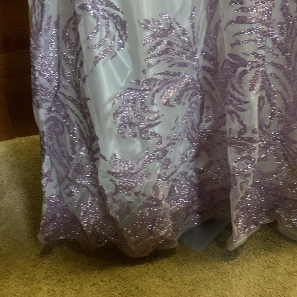 Camille  prom size 4 Purple and White Skirt dress set corset back 311 - Picture 4 of 10